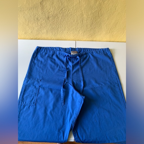 ScrubZone Royal Blue Scrub Pants Medium Drawstring Waist - Picture 1 of 4